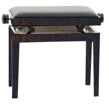 Panca piano in legno regolabile in altezza palissandro con seduta nera