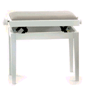 panca per pianoforte regolabile in altezza finitura bianca meccanismo in metallo